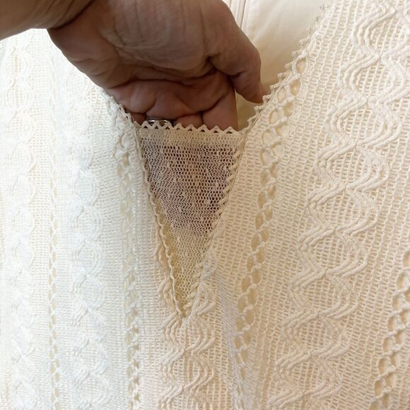 Stevie May Ivory Crochet Lace Long Sleeve Gallery Mini Dress Sz S - Picture 5 of 10